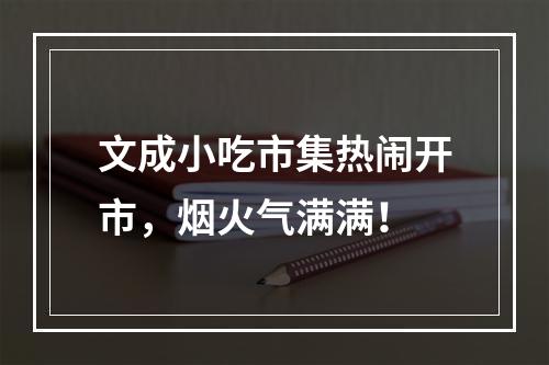 文成小吃市集热闹开市，烟火气满满！
