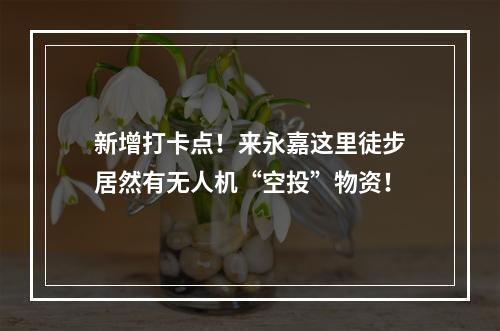 新增打卡点！来永嘉这里徒步居然有无人机“空投”物资！
