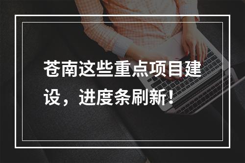 苍南这些重点项目建设，进度条刷新！