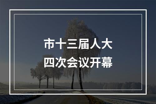 市十三届人大四次会议开幕