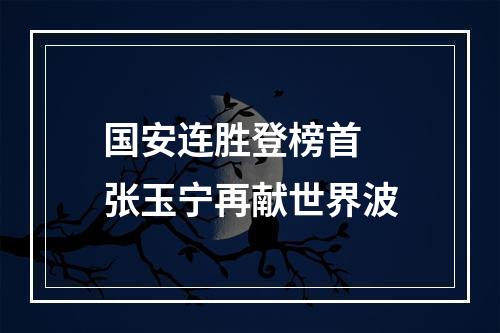 国安连胜登榜首 张玉宁再献世界波
