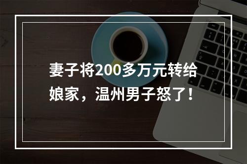 妻子将200多万元转给娘家，温州男子怒了！