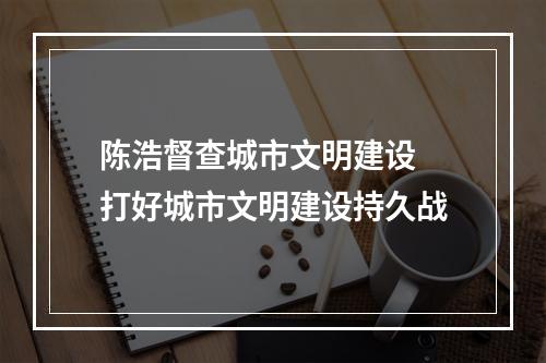 陈浩督查城市文明建设 打好城市文明建设持久战