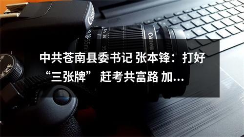 中共苍南县委书记 张本锋：打好“三张牌” 赶考共富路 加快建设新时代浙江美丽南大门