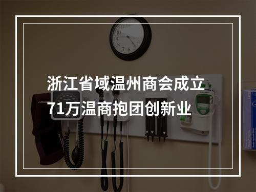 浙江省域温州商会成立 71万温商抱团创新业