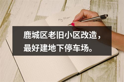 鹿城区老旧小区改造，最好建地下停车场。