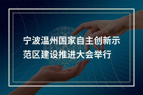 宁波温州国家自主创新示范区建设推进大会举行