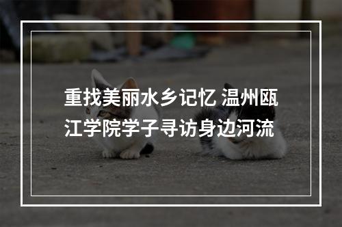 重找美丽水乡记忆 温州瓯江学院学子寻访身边河流