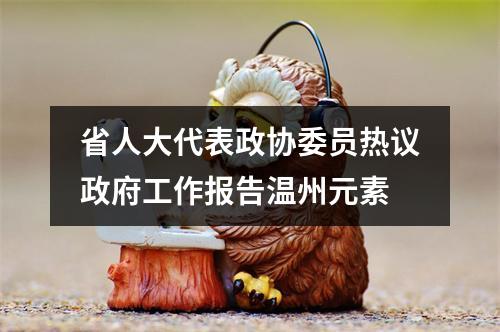 省人大代表政协委员热议政府工作报告温州元素