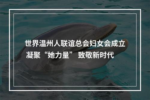 世界温州人联谊总会妇女会成立 凝聚“她力量” 致敬新时代