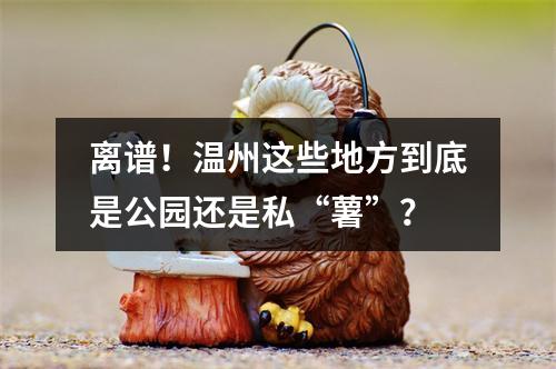 离谱！温州这些地方到底是公园还是私“薯”？