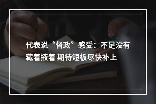 代表说“督政”感受：不足没有藏着掖着 期待短板尽快补上