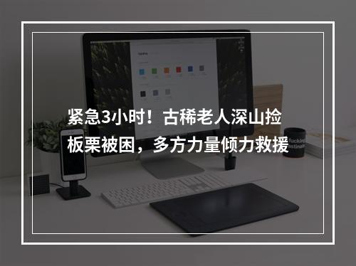 紧急3小时！古稀老人深山捡板栗被困，多方力量倾力救援
