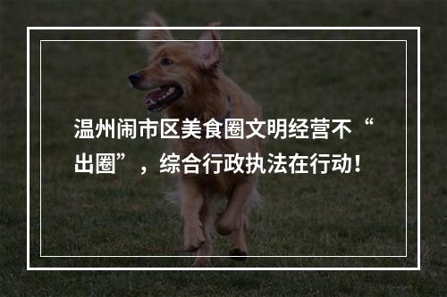 温州闹市区美食圈文明经营不“出圈”，综合行政执法在行动！