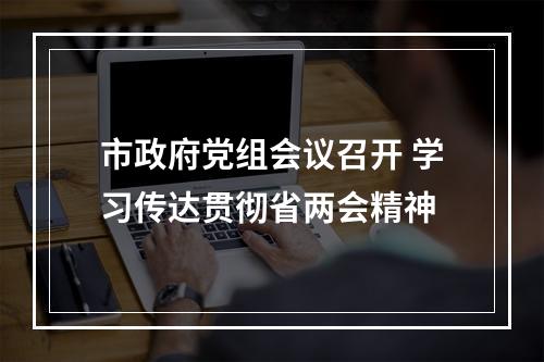 市政府党组会议召开 学习传达贯彻省两会精神