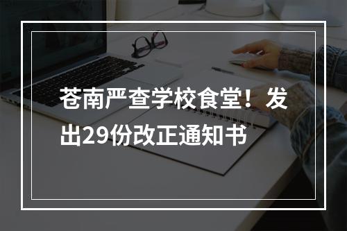 苍南严查学校食堂！发出29份改正通知书
