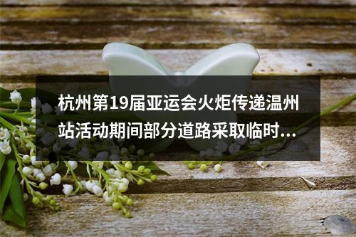 杭州第19届亚运会火炬传递温州站活动期间部分道路采取临时交通管理措施