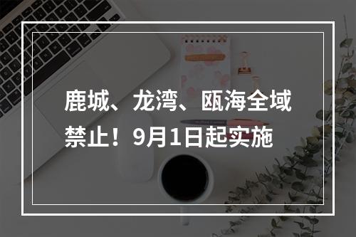 鹿城、龙湾、瓯海全域禁止！9月1日起实施