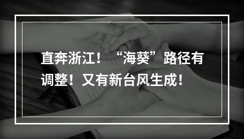 直奔浙江！“海葵”路径有调整！又有新台风生成！