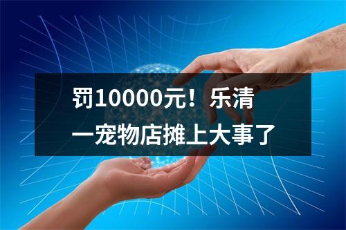 罚10000元！乐清一宠物店摊上大事了