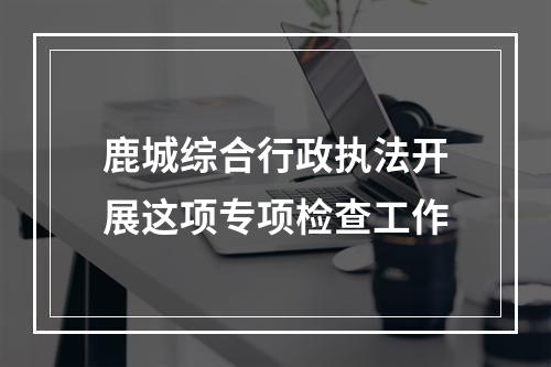 鹿城综合行政执法开展这项专项检查工作