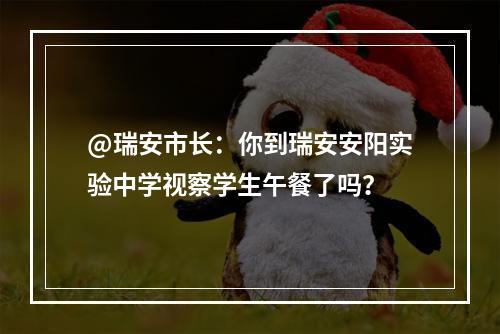 @瑞安市长：你到瑞安安阳实验中学视察学生午餐了吗？