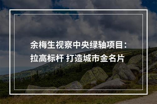 余梅生视察中央绿轴项目：拉高标杆 打造城市金名片