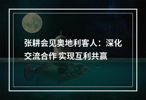 张耕会见奥地利客人：深化交流合作 实现互利共赢