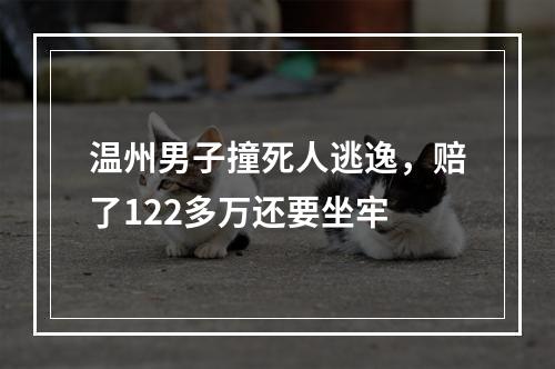 温州男子撞死人逃逸，赔了122多万还要坐牢