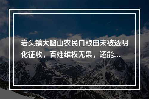 岩头镇大幽山农民口粮田未被透明化征收，百姓维权无果，还能信谁？