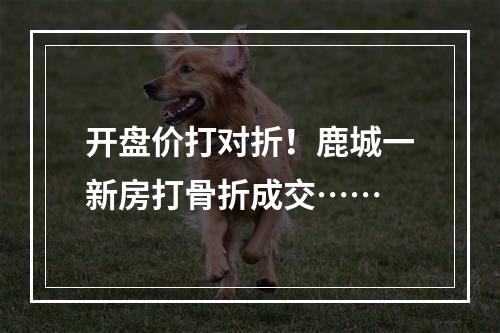 开盘价打对折！鹿城一新房打骨折成交……