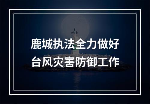 鹿城执法全力做好台风灾害防御工作