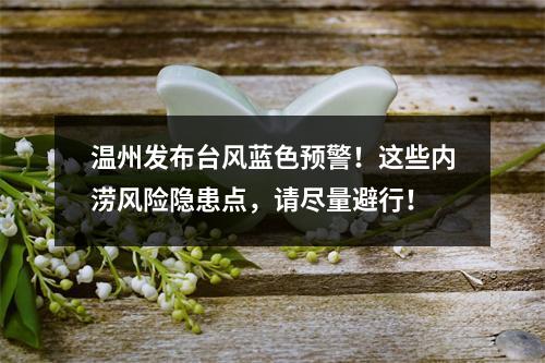 温州发布台风蓝色预警！这些内涝风险隐患点，请尽量避行！