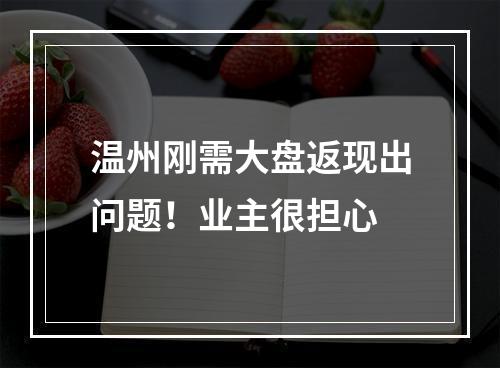 温州刚需大盘返现出问题！业主很担心