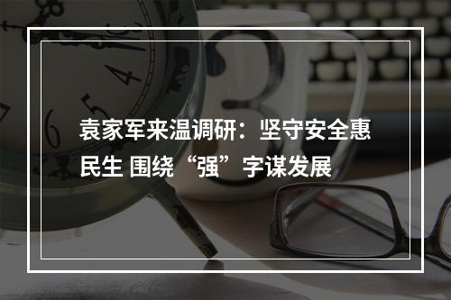 袁家军来温调研：坚守安全惠民生 围绕“强”字谋发展