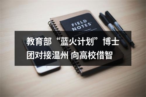 教育部“蓝火计划”博士团对接温州 向高校借智