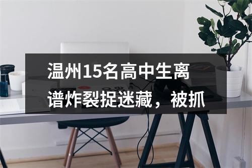 温州15名高中生离谱炸裂捉迷藏，被抓