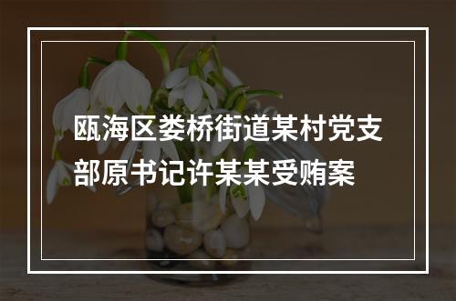 瓯海区娄桥街道某村党支部原书记许某某受贿案