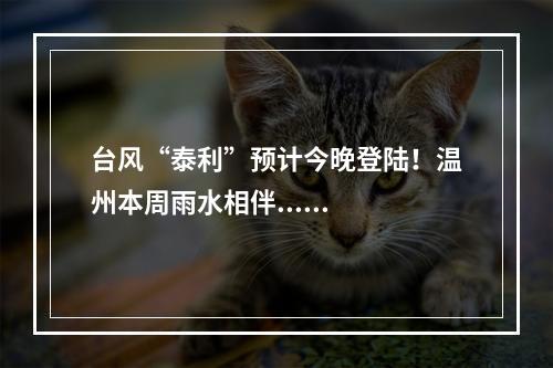 台风“泰利”预计今晚登陆！温州本周雨水相伴......