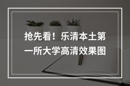 抢先看！乐清本土第一所大学高清效果图