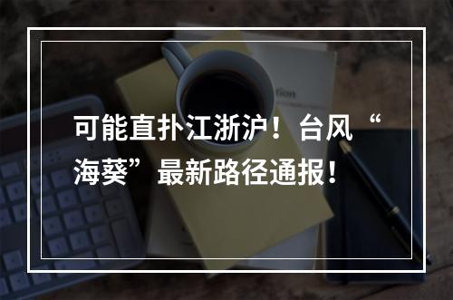 可能直扑江浙沪！台风“海葵”最新路径通报！