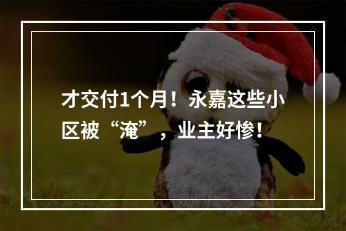 才交付1个月！永嘉这些小区被“淹”，业主好惨！