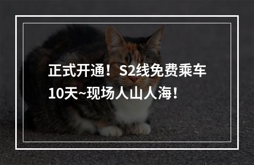 正式开通！S2线免费乘车10天~现场人山人海！