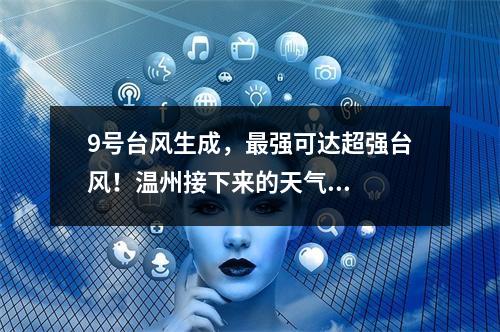 9号台风生成，最强可达超强台风！温州接下来的天气...