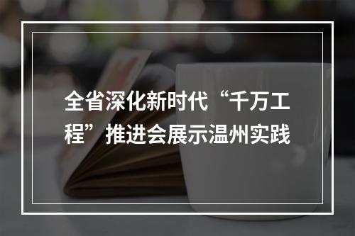 全省深化新时代“千万工程”推进会展示温州实践