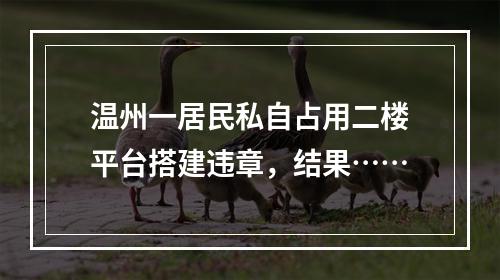 温州一居民私自占用二楼平台搭建违章，结果……