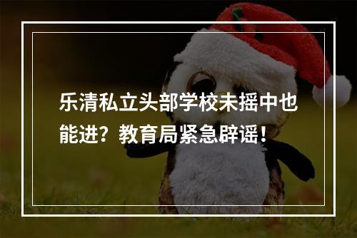 乐清私立头部学校未摇中也能进？教育局紧急辟谣！