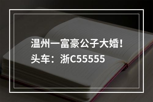 温州一富豪公子大婚！头车：浙C55555