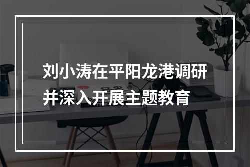 刘小涛在平阳龙港调研并深入开展主题教育