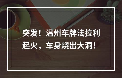 突发！温州车牌法拉利起火，车身烧出大洞！